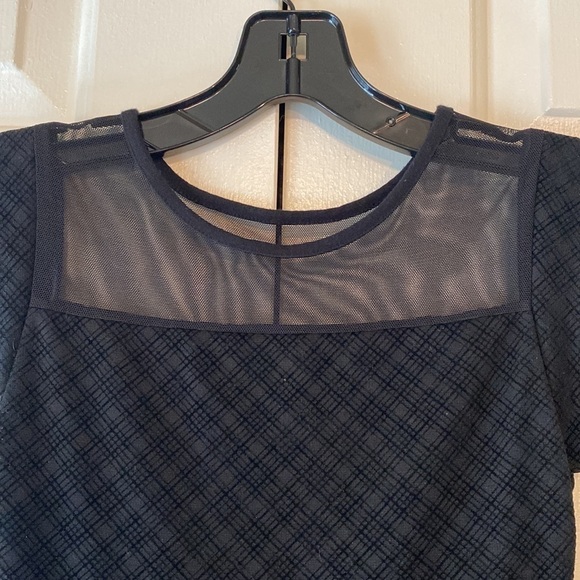 Lovely Black on Black Girls Dress Size Medium w/ Sheer Neckline- EUC - Picture 3 of 7